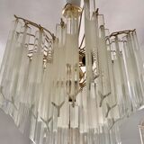 Venini Triedi Crystal Chandelier 1970