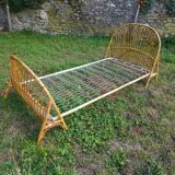 Vintage rattan bed 90X190