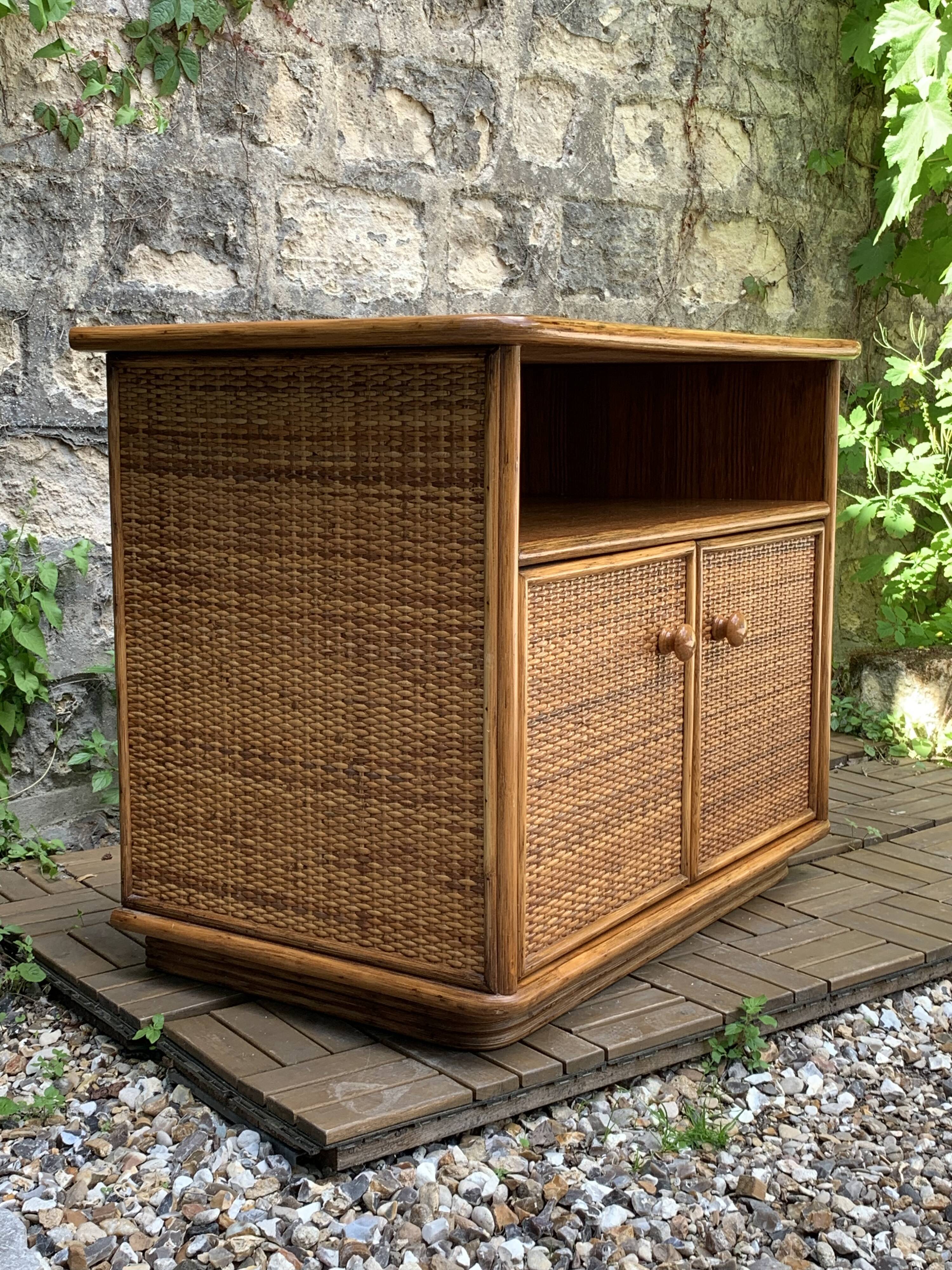 Oak rattan and woven wicker furniture 1980