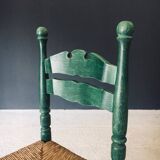 Rustic Austrian Alps Green Side Chairs, Austria, 1950s, Set of 2