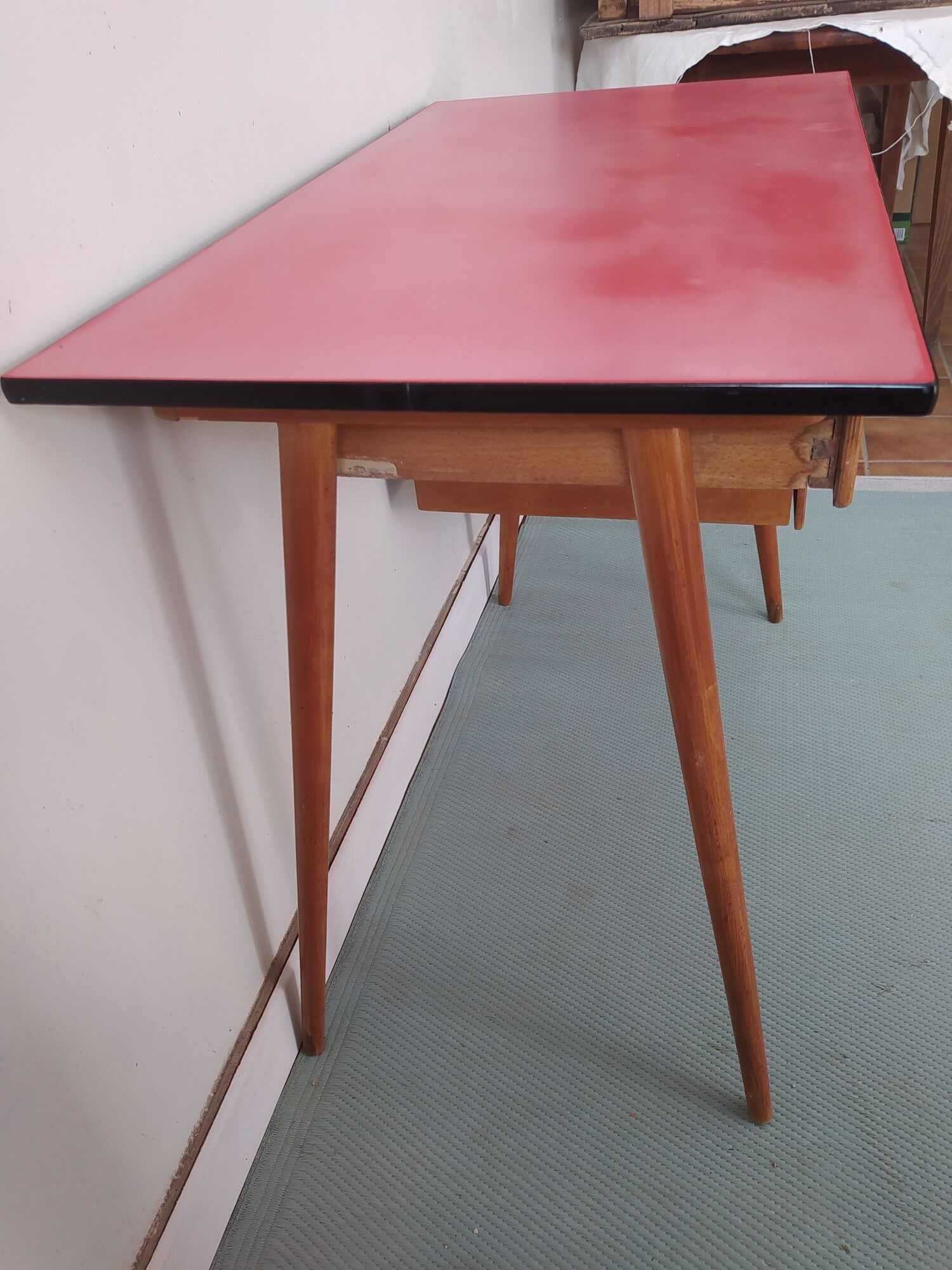 Vintage children's desk Baumann wood and formica 50s