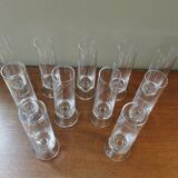 Set of 11 vintage crystal champagne flutes