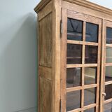 Large vintage display cabinet in solid oak (renovated)