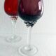 4 Antique Stemmed Liqueur Glasses in Colored Blown Glass