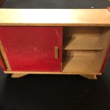 Vintage wooden doll cabinet
