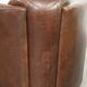 Sturdy dark cognac brown cow leather Aviator design armchair