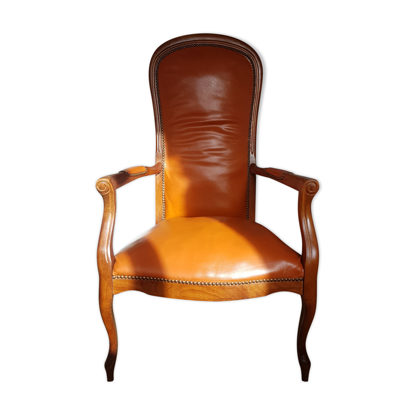 Fauteuil Voltaire en cuir