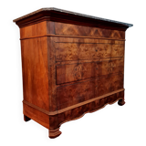 Louis Philippe period chest of drawers in walnut bramble stamped around 1830