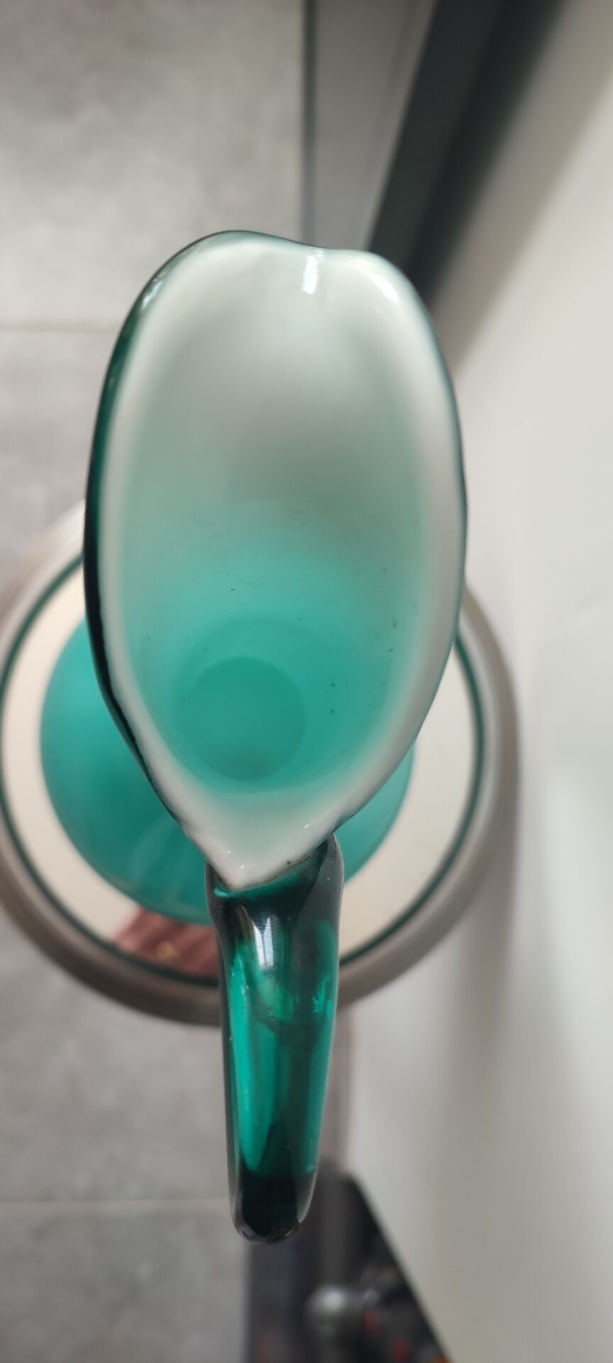 Vintage double glass vase-jug from Empoli (38 cm)