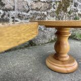 Paire de tables basses rondes, placage loupe 1980