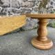 Paire de tables basses rondes, placage loupe 1980