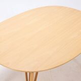 Superellipse table in beech by Piet Hein & Bruno Mathsson