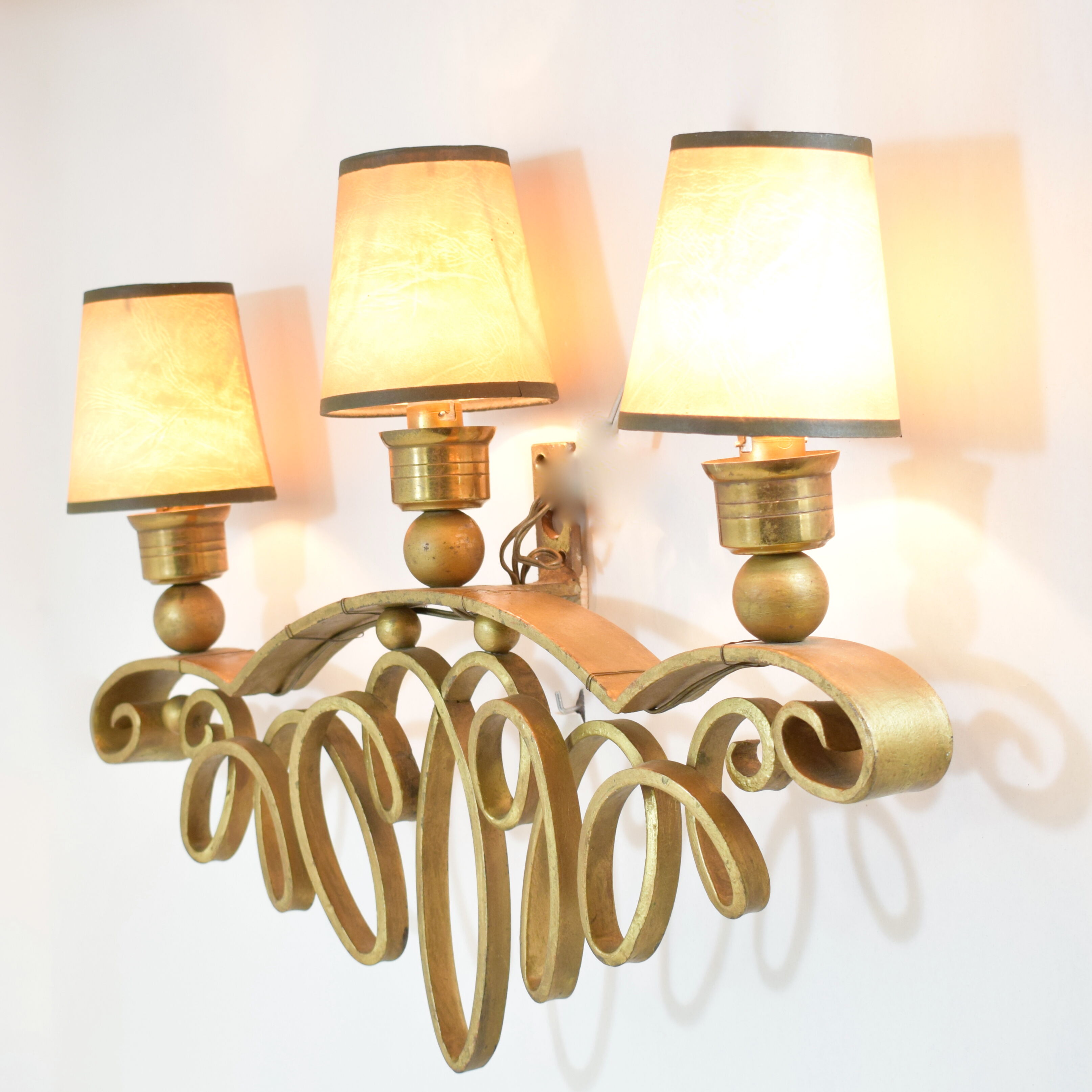 Pair of 1950 wall lights, Raymond Subes