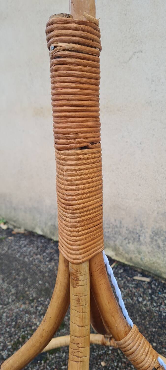 Vintage rattan floor lamp