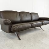 Canapé De sede DS31 en cuir marron, années 1970