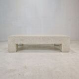 Fossil stone coffee table, 1980s