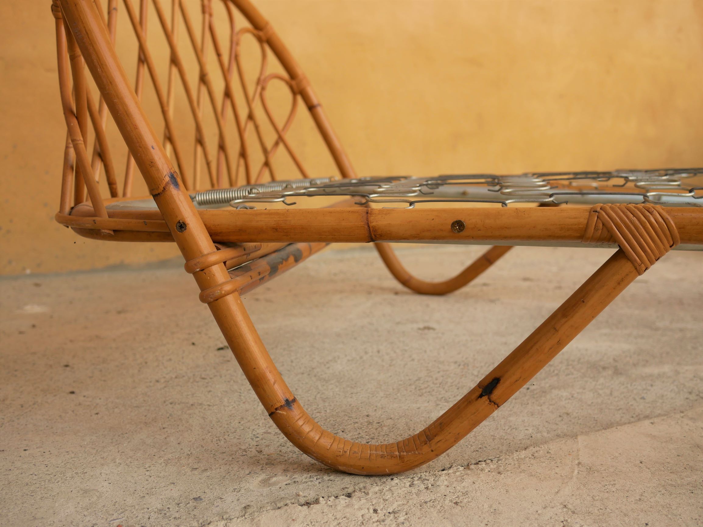 Vintage rattan bed