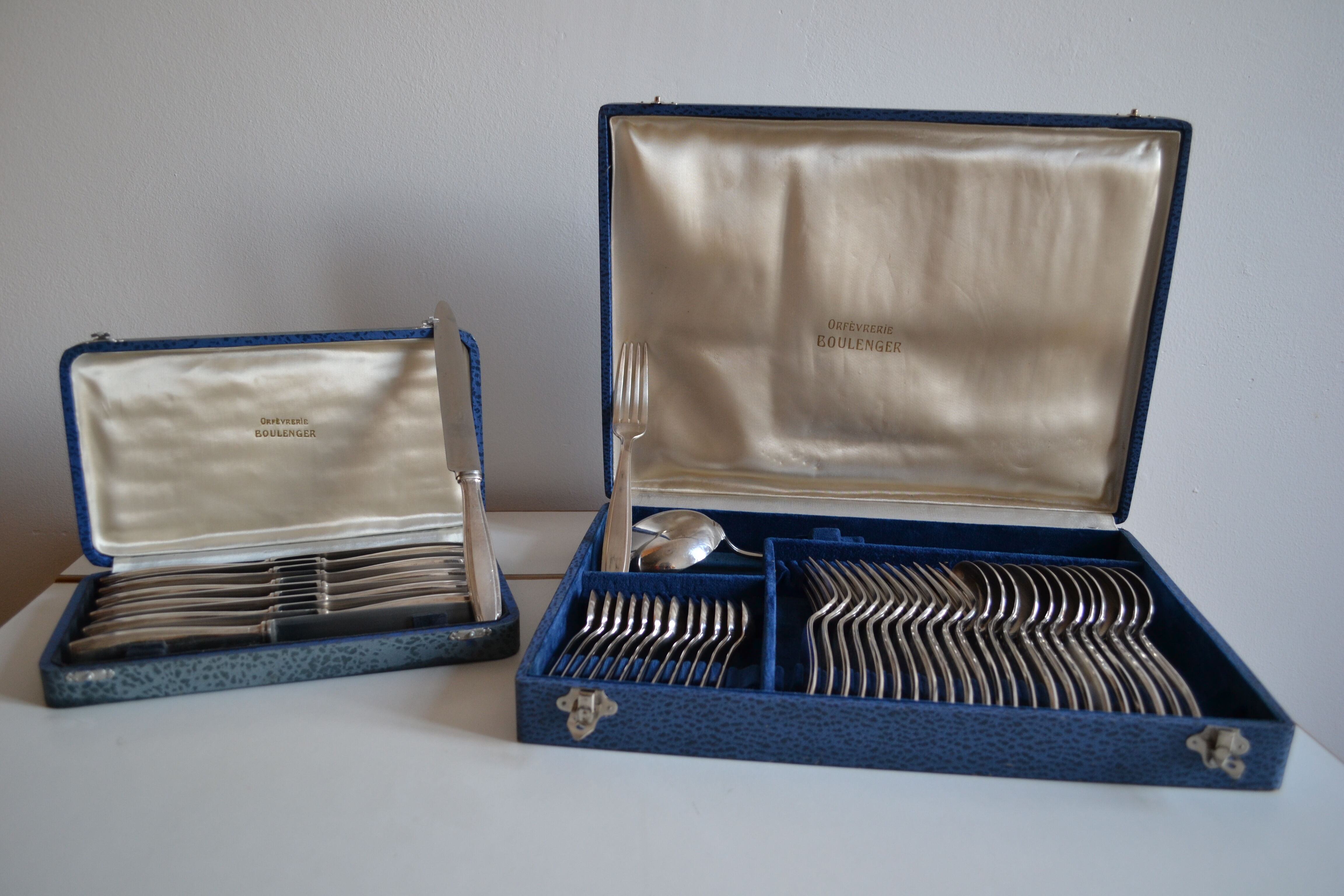 Menagere art deco metal argente boulenger 49 pieces