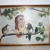Painting birds on panel