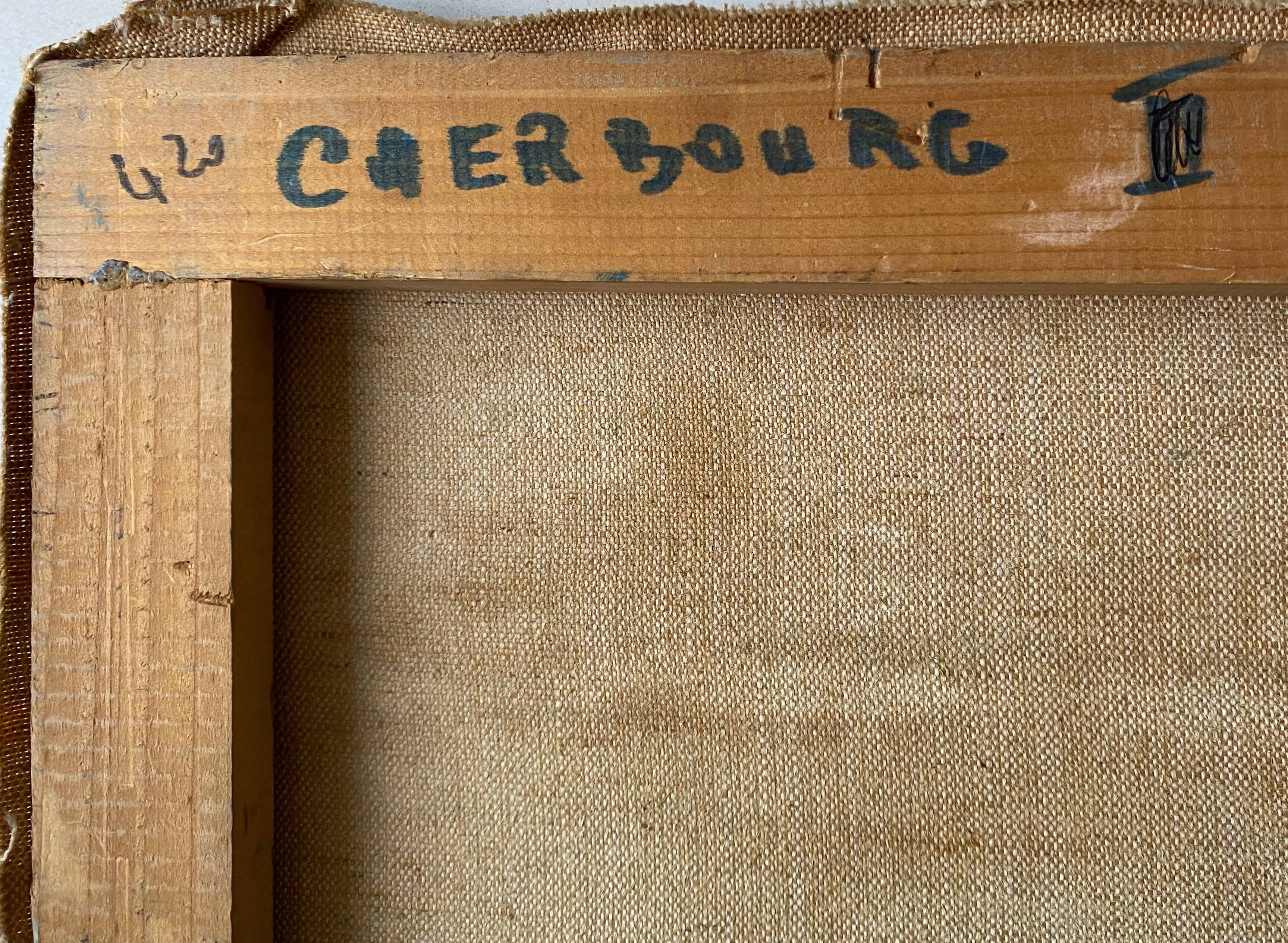 HST painting "Port of Cherbourg" Marine Normandy / Brittany by Robert Leboucher