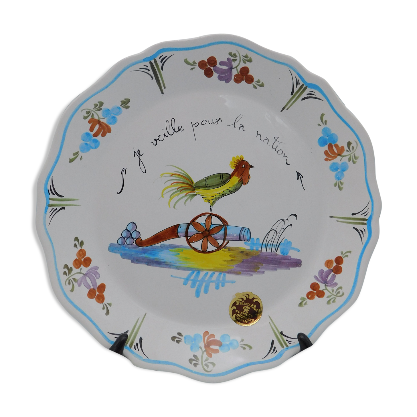 Assiette Clamecy décor au coq