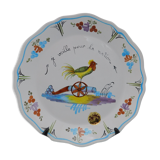Assiette Clamecy décor au coq