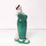 Monk earthenware liqueur bottle Franor Royale 1940s