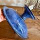 Vintage blue fruit bowl 1980s enamelled stoneware