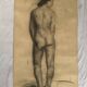 Grande dessin d’une femme « Nue « signée vers les années 1940 dimension : hauteur -120 cm- largeur -