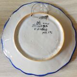 Assiette décorative bleue  Espagne numérotée