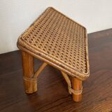 Rattan and cane footrest from the 1950s