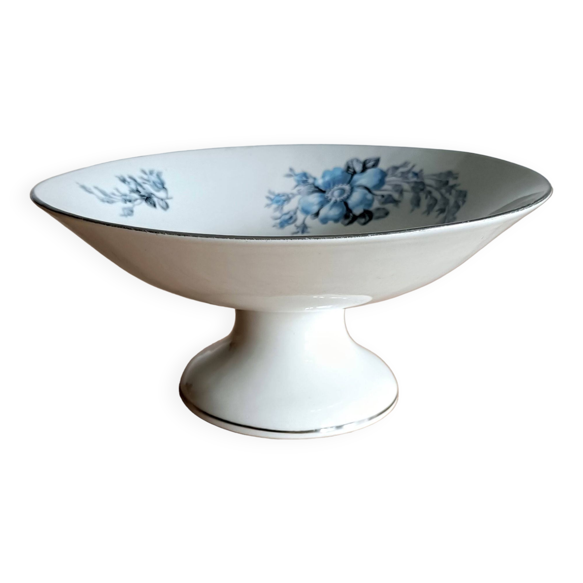 Compotier or fruit bowl in white porcelain BH France