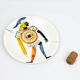 Ceramic plate by Roger Capron, Vallauris, ancient warrior - 1960s