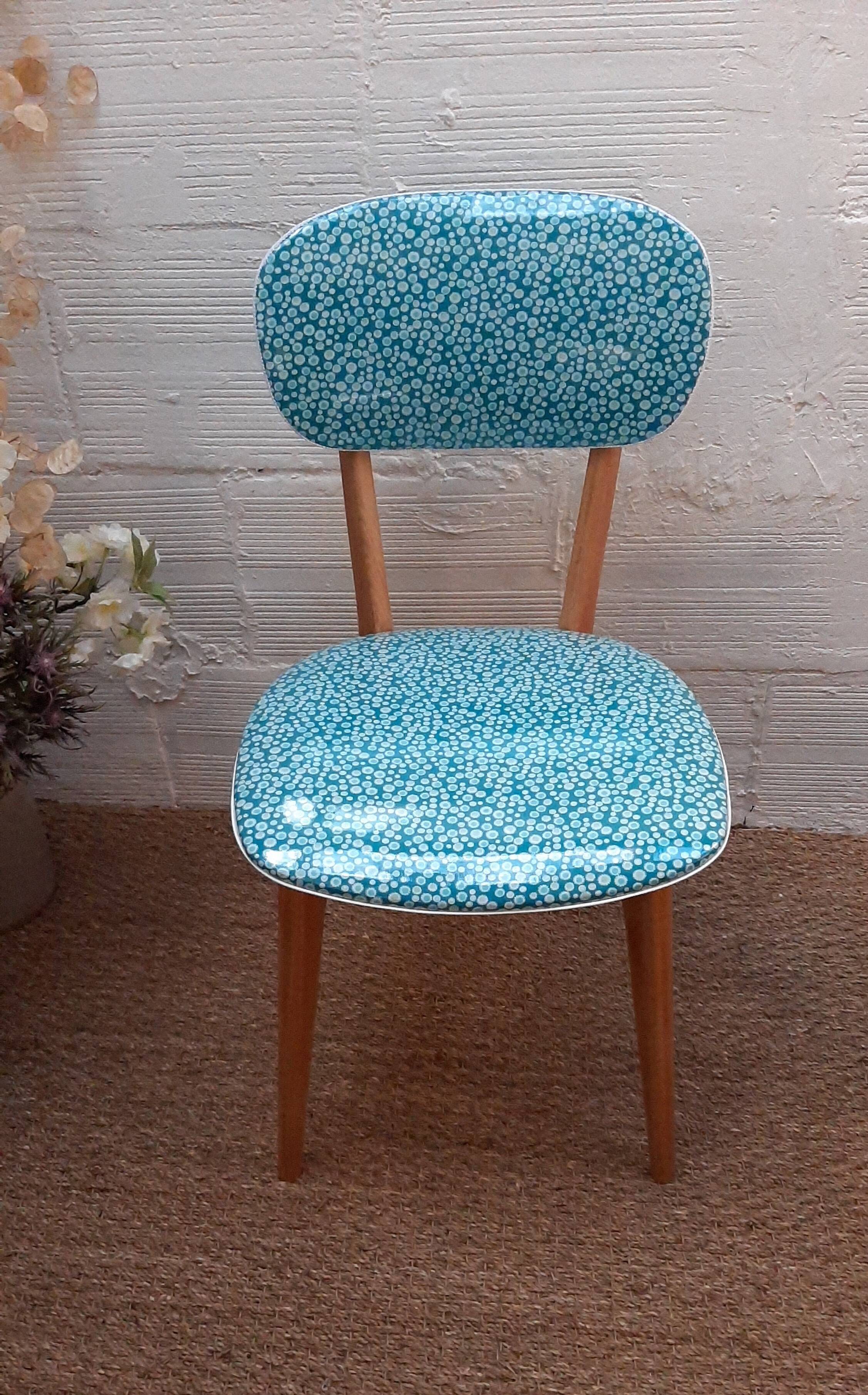 Vintage 1950s bistro chair revisited Petit Pan fabric