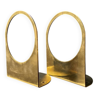 Brass bookends marked Hans-Agne Jakobsson, Sweden, 1960s.