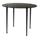 Vintage round black glass coffee table, 1950s
