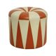 Round Vintage Pouf Orange Cream Two-Tone Skai Sixties