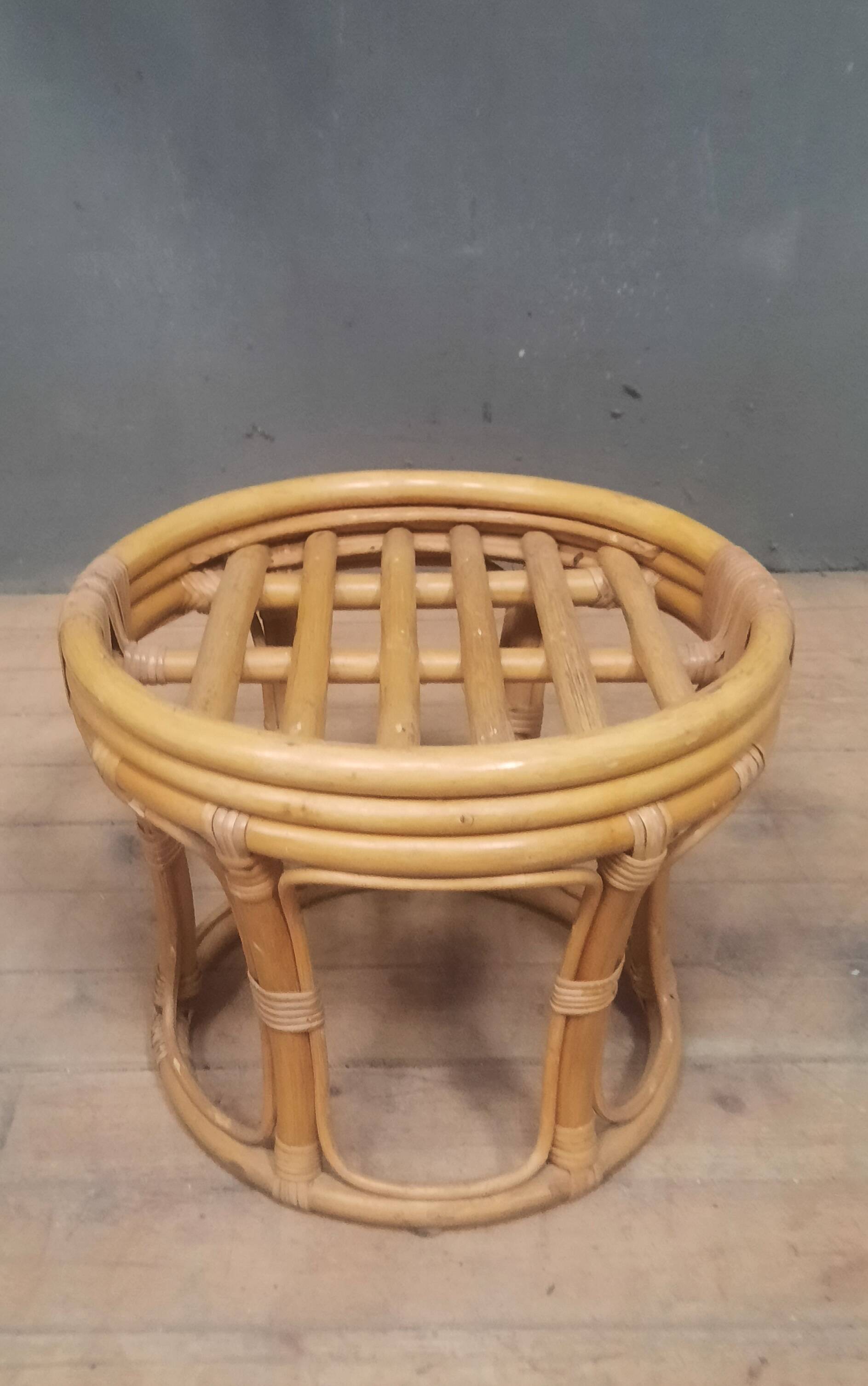 Small low bamboo table