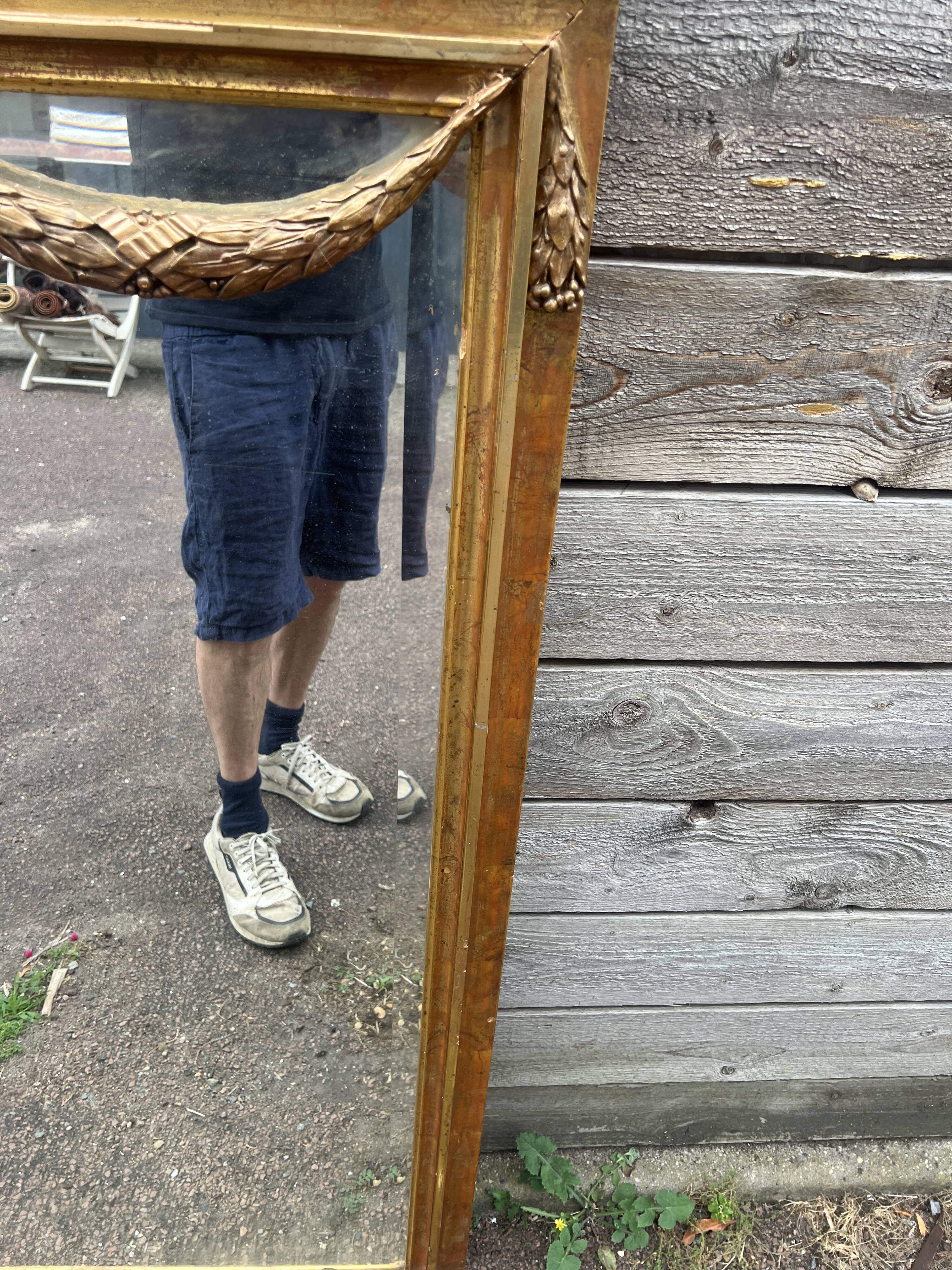 Rectangular gilt mirror, Louis XVI style