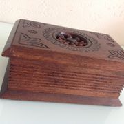 Old patented open-wood cigarette box 30-40 years