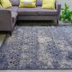 Tapis bleu vintage 2x3 m