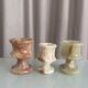 3 vases en onyx sculptées à la main