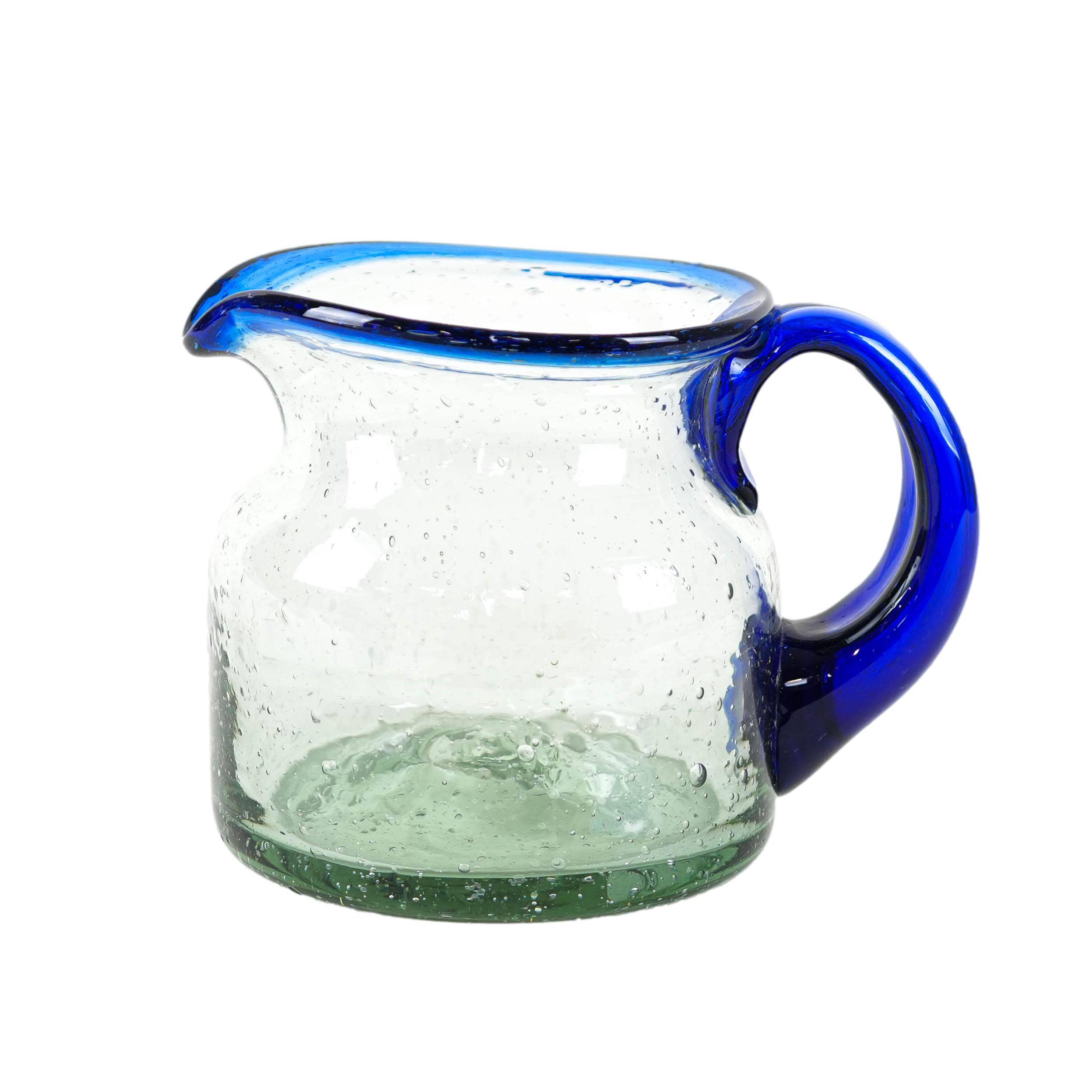 Glass milk jug, Italian design, 1970s, made in Italy