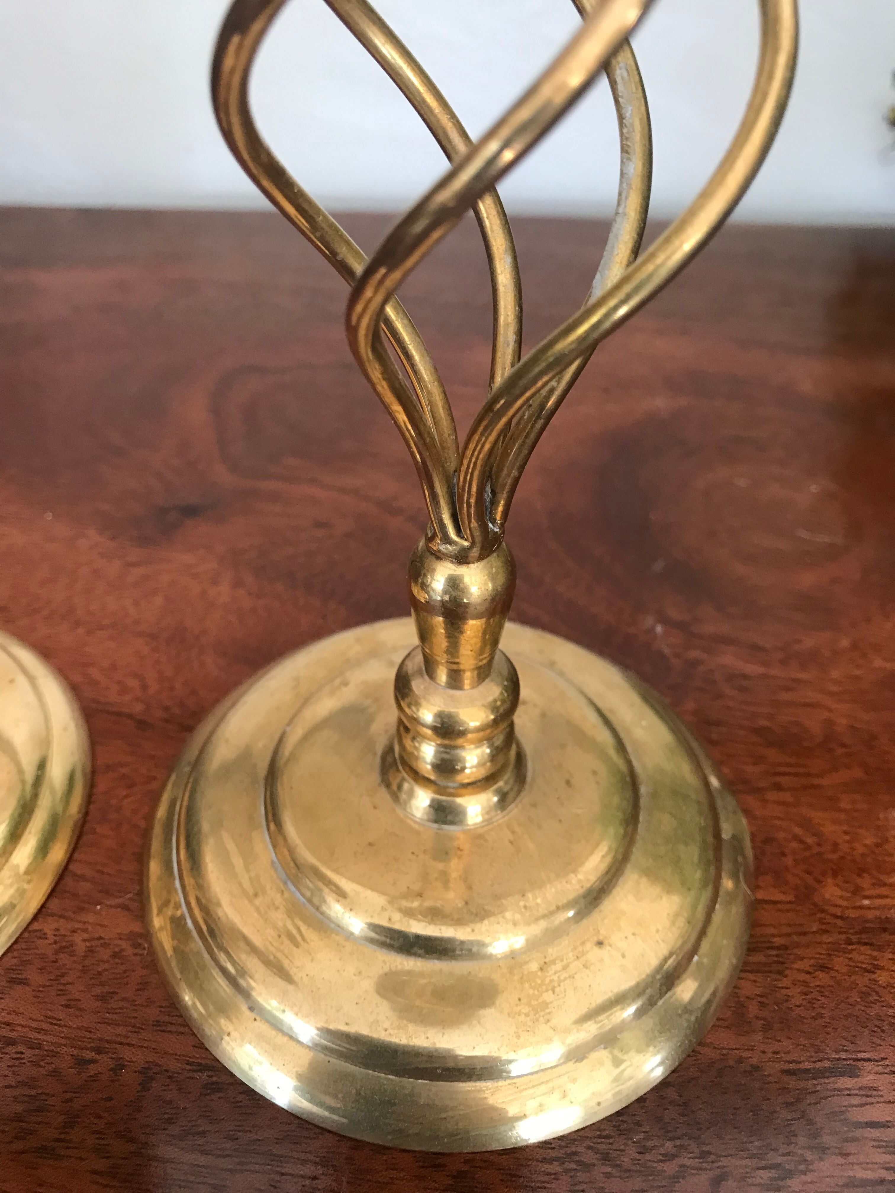 Pair of vintage brass candle holders