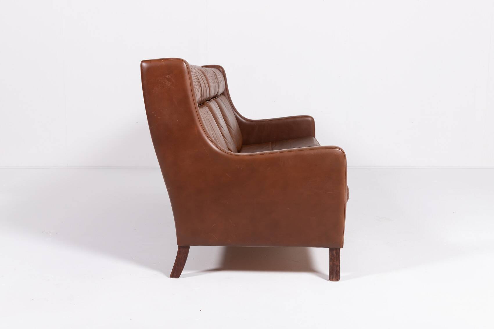Canapé en cuir cognac danois moderne des années 1970