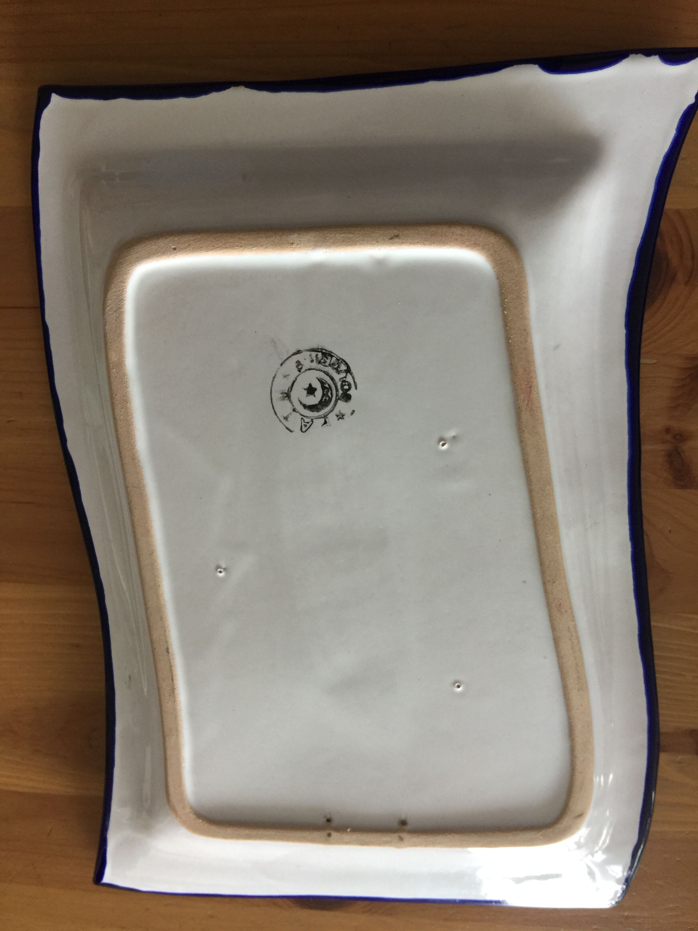 Ceramic dish oriental decoration signed FATH