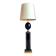 Vintage 1980 Floor Lamp by Le Dauphin in black lacquer and gold brass - 1.5m