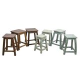 Vintage patinated wooden stool