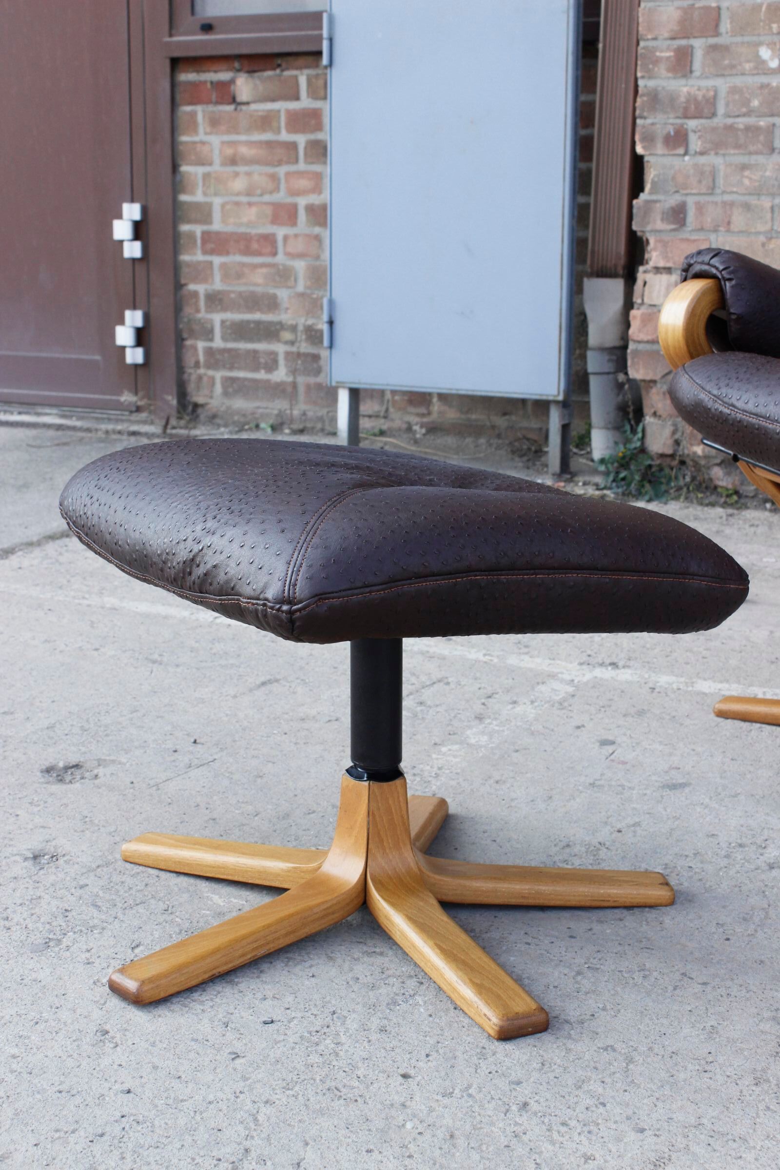 Relaxation armchair & Ottoman Scandinavian design Sweden 1960s