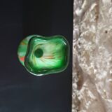 Vase soliflore vintage en verre soufflé multicolore